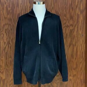 Tommy Bahama Full Zip Sweater Men’s XL Black Lightweight Jacket